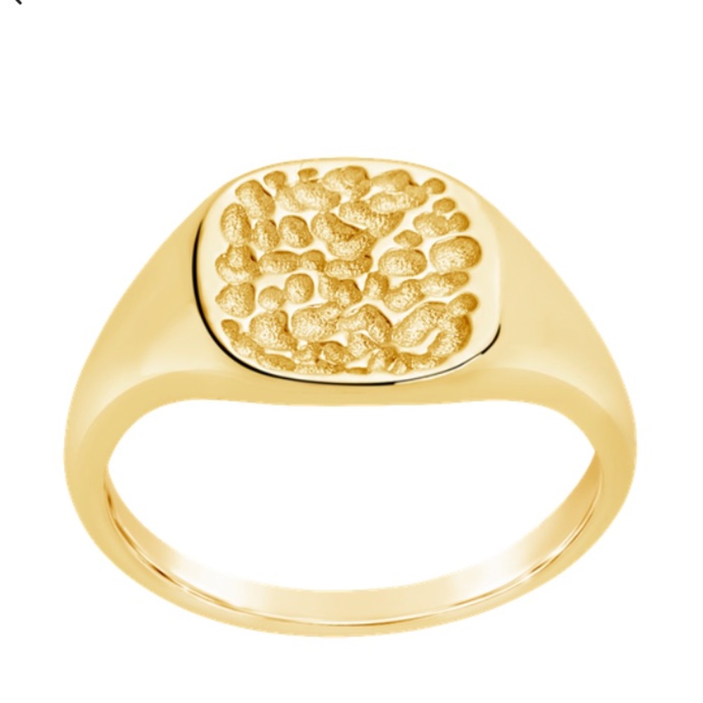 Hammered Square Signet Ring